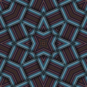 Seamless woven star pattern of stripes and lines. Square abstract pattern. Stock Photos