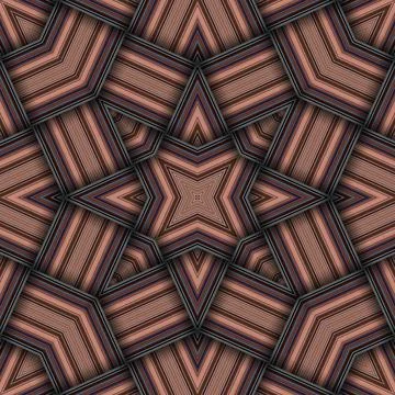 Seamless woven star pattern of stripes and lines. Square abstract pattern. Stock Photos