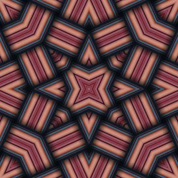 Seamless woven star pattern of stripes and lines. Square abstract pattern. Stock Photos