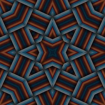 Seamless woven star pattern of stripes and lines. Square abstract pattern. Stock Photos