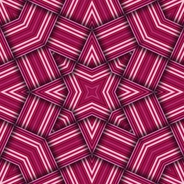 Seamless woven star pattern of stripes and lines. Square abstract pattern. Stock Photos