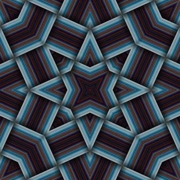 Seamless woven star pattern of stripes and lines. Square abstract pattern. Stock Photos