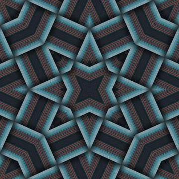 Seamless woven star pattern of stripes and lines. Square abstract pattern. Stock Photos