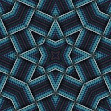 Seamless woven star pattern of stripes and lines. Square abstract pattern. Stock Photos