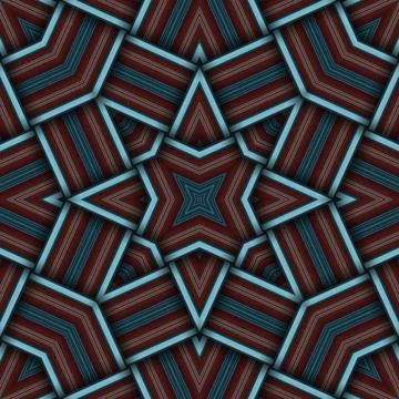 Seamless woven star pattern of stripes and lines. Square abstract pattern. Stock Photos
