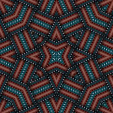 Seamless woven star pattern of stripes and lines. Square abstract pattern. Stock Photos