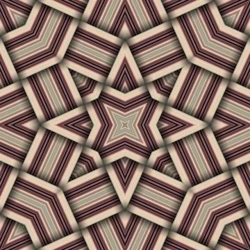 Seamless woven star pattern of stripes and lines. Square abstract pattern. Stock Photos