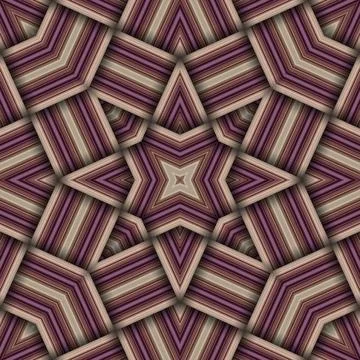 Seamless woven star pattern of stripes and lines. Square abstract pattern. Stock Photos