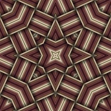 Seamless woven star pattern of stripes and lines. Square abstract pattern. Stock Photos