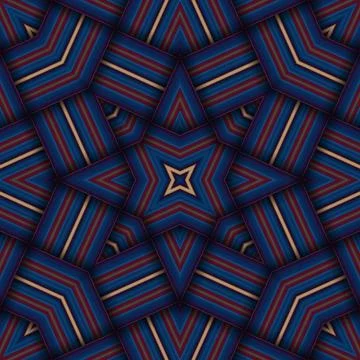 Seamless woven star pattern of stripes and lines. Square abstract pattern. Stock Photos