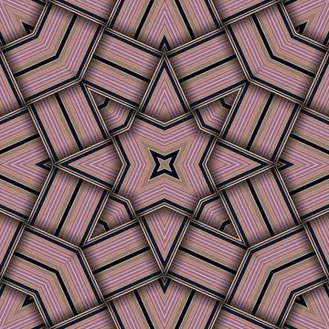Seamless woven star pattern of stripes and lines. Square abstract pattern. Stock Photos