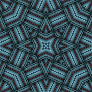 Seamless woven star pattern of stripes and lines. Square abstract pattern. Stock Photos