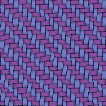 Seamless woven texture with diagonal cross stripes pattern, blue and purple back Stock Photos