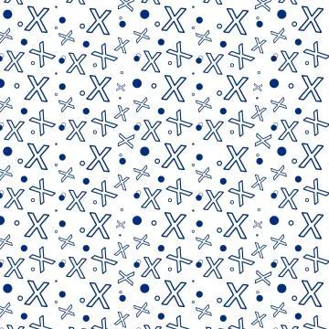 Seamless X pattern and circles Stock Illustration