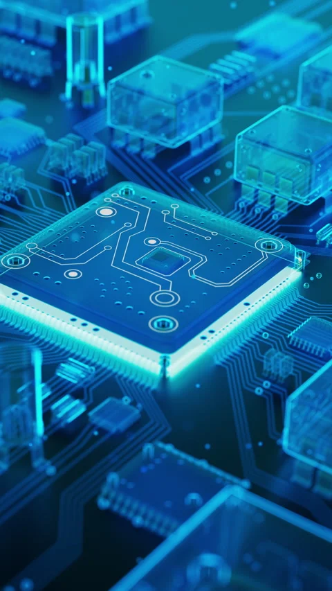 Seamless x-ray 3D animation of futuristic microchip Stock Footage 336447665