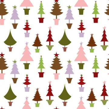Seamless Xmas trees Stock Illustration