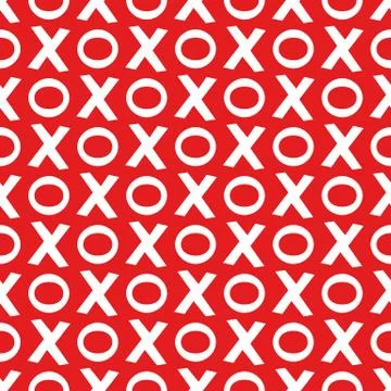 Seamless XOXO Pattern red Illustrazione stock