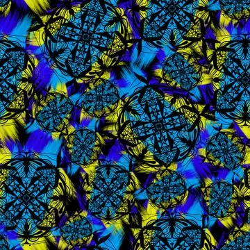 Seamless yellow and blue pattern Illustrazione stock