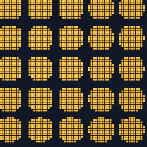 Seamless yellow and blue pixel pattern background for abstract digital design Stock Footage 342524698