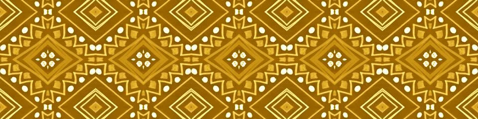 Seamless Yellow Aztec Pattern. Abstract African Stock Illustration