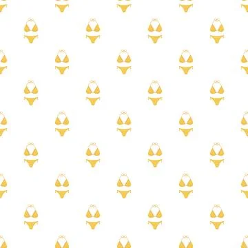 Seamless yellow bikini pattern for summer fashion background Stock Illustration