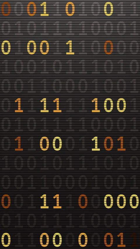 Seamless yellow binary grid loop for futuristic tech visuals. Stock Footage 341886057
