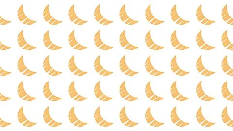 Seamless yellow crescent moon graphic pattern isolated on white background 스톡 일러스트