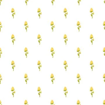 Seamless yellow floral pattern design on white background 스톡 일러스트