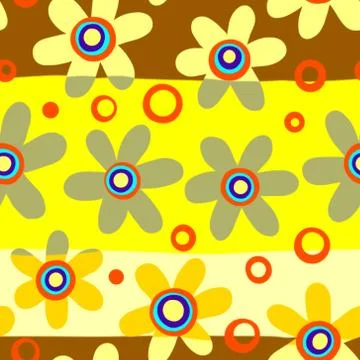 Seamless Yellow Floral Pattern Stock-Illustration