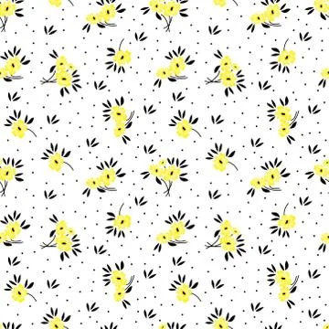 Seamless yellow flower pattern. an attractive looking illustration texture. Stock Illustration