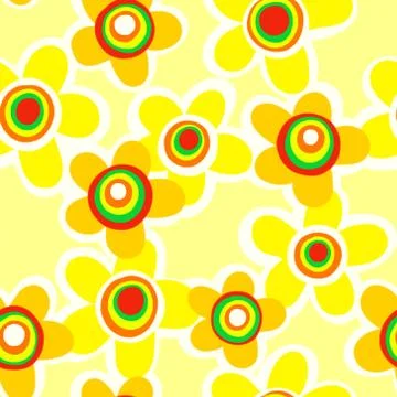 Seamless Yellow Flower Pattern Stock-Illustration