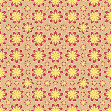 Seamless yellow flower pattern Stock Illustration