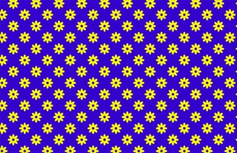 Seamless Yellow Flower Pattern on Purple Background Illustrazione stock