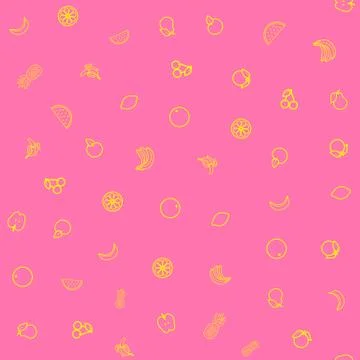Seamless yellow fruits pattern Illustrazione stock
