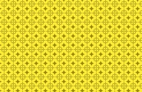 Seamless Yellow Geometric Ornamental Pattern Background With Retro Tile Mot.. 스톡 일러스트