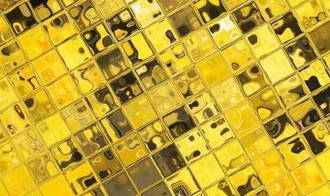 Seamless yellow gold glow repeating pattern background. 库存插图