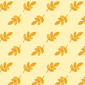 Seamless yellow leaves pattern in flat style on light background 스톡 일러스트