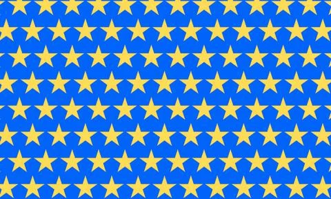 Seamless Yellow Star Pattern On Bright Blue Background For Decorative And G.. Stock Illustration