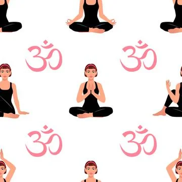 Seamless yoga background Stock Illustration