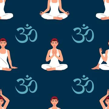 Seamless yoga background Stock Illustration