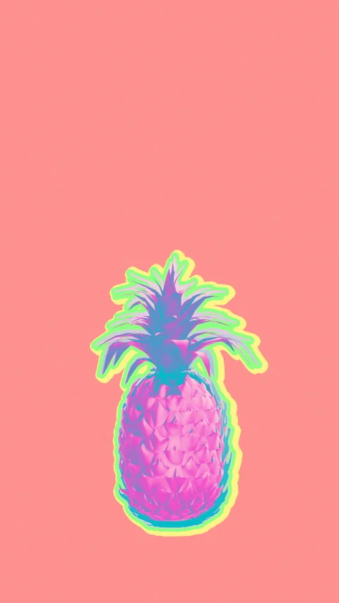 Seamless young vertical video of cartoon style pineapples with pastel colors Stock Footage 340280900