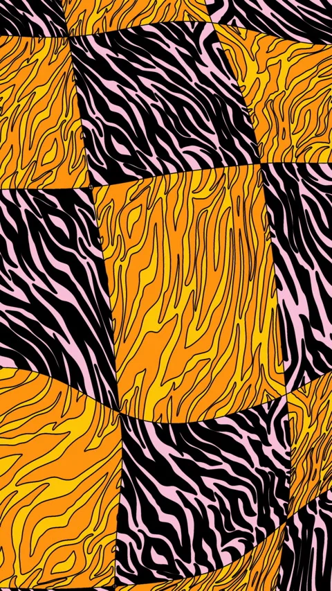 Seamless young vertical video of psychedelic zebra print with duotono colors.Art Video stock 305939605