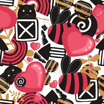 Seamless youth pattern. Graffiti style. Modern trendy background. Pink graffi イラスト素材
