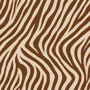 Seamless Zebra-Inspired Vector Pattern with Organic Flowing Lines in Natural Illustrazione stock