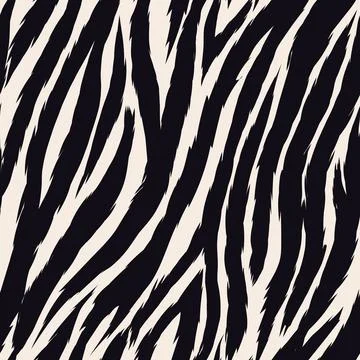 Seamless zebra skin pattern. Vector exotic african animal texture. Stock Illustration