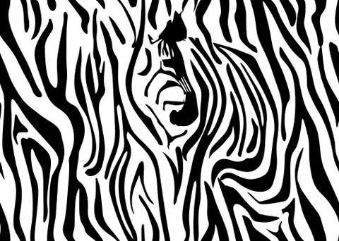 Seamless zebra skin pattern. Wallpaper with black stripes on white background Stock Illustration