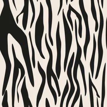 Seamless zebra skin pattern. Wallpaper with black stripes on white background Stock-Illustration