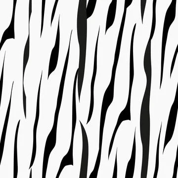 Seamless zebra skin pattern. Wallpaper with black stripes on white background Stock Illustration