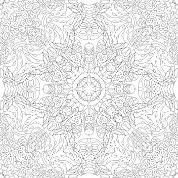 Seamless zentangle pattern. Decorative unusual square ornaments. Illustrazione stock