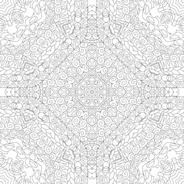 Seamless zentangle pattern. Decorative unusual square ornaments. Ilustración de archivo